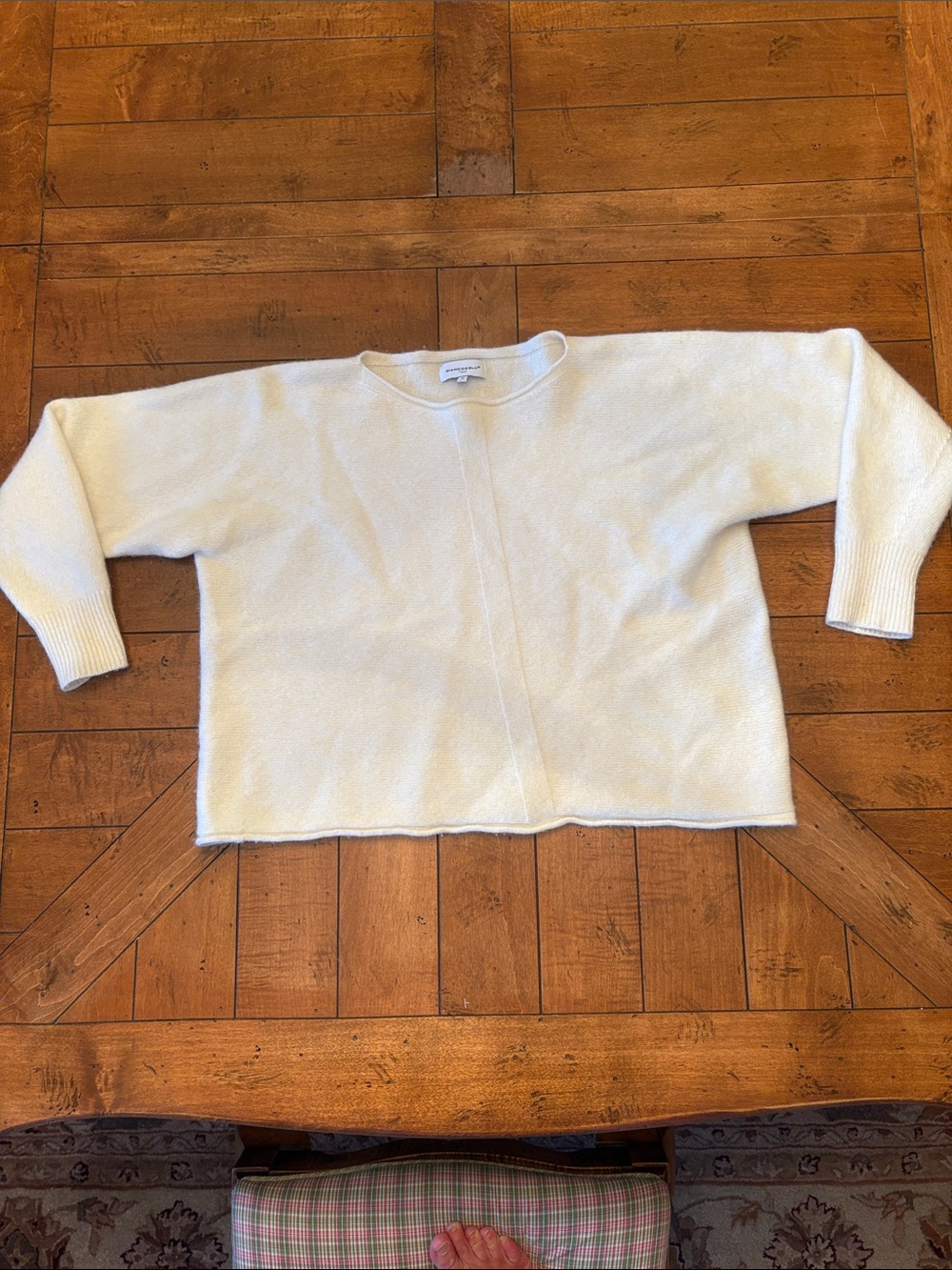Bianco & Blu Merino Wool Crewneck Women's Sweater in Cream